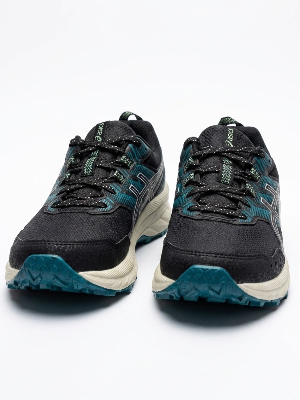 Asics Black Teal Trail Running Sneakers